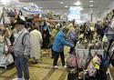 Fleetwood Market stalls with shoppers