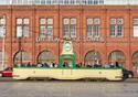 Open top Heritage Tram outside Blackpool Tower