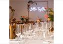 Dining area set up for wedding breakfast