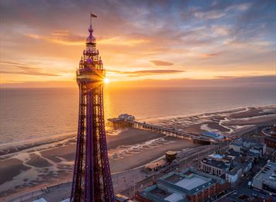 Blackpool tower at sunset