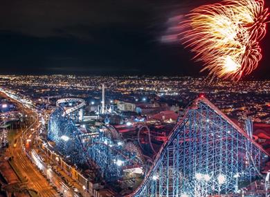 Late Night Riding and Fireworks at Pleasure Beach Resort
