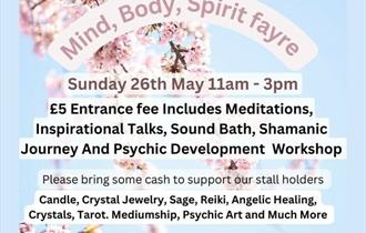 Mind, Body and Spirit Fayre For Hummingbird Holistics CIC 26th May New Longton Village Hall, PR4 4BD