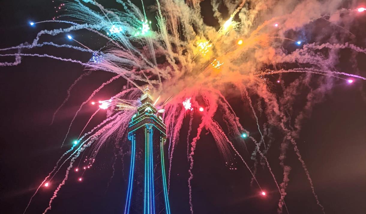 Fireworks from Blackpool Tower on Switch-On Night