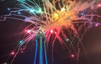 Fireworks from Blackpool Tower on Switch-On Night