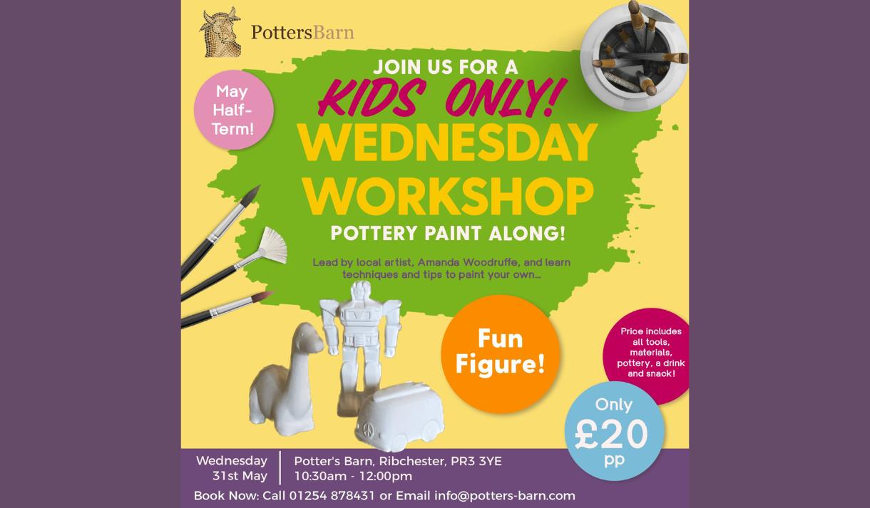 Kids Only Wednesday Workshop Pottery Paint Along