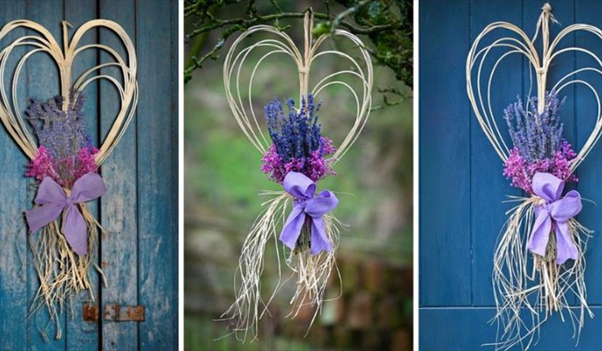 Make a Beautiful Lavender Willow Heart with a Rustic Ribbon