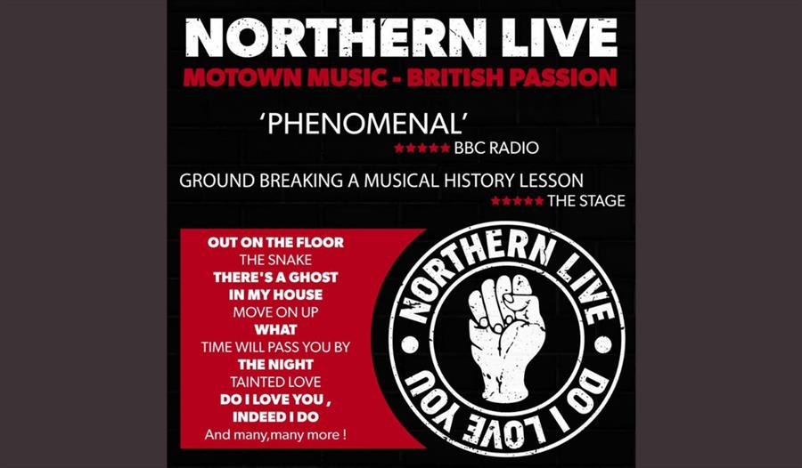 Northern Live poster with quotes such as 'Phenomenal', BBC Radio.