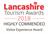 Lancashire Tourism Awards Highly Commended 2018 - Visitor Experience Award