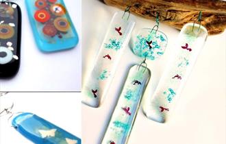 Fused Glass Chimes and Key Ring, or Coasters and Tealights Class