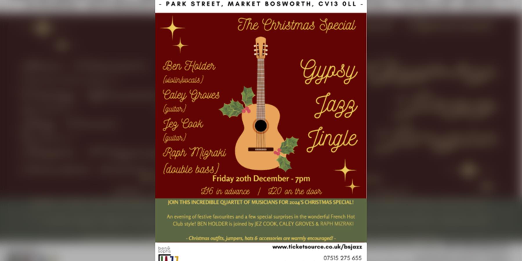 Ben & Soph's Jazz @ Mkt Bosworth Parish Hall - Gypsy Jazz Jingle - THE CHRISTMAS SPECIAL 2024