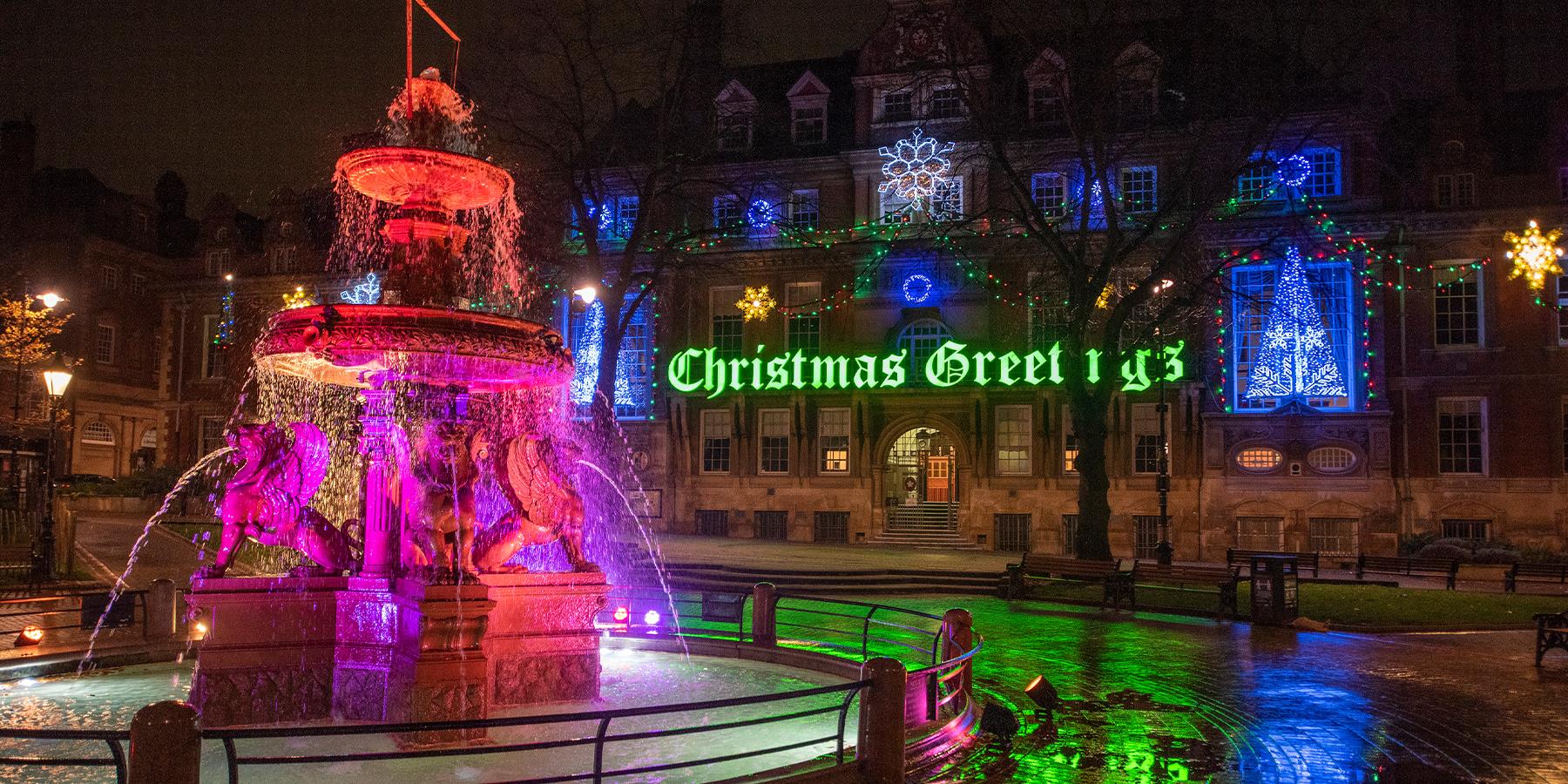 town hall square at christmas