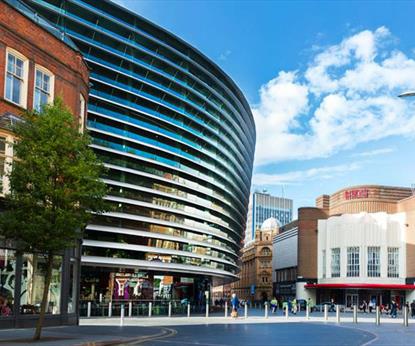 Curve theatre in leicester outside of the building