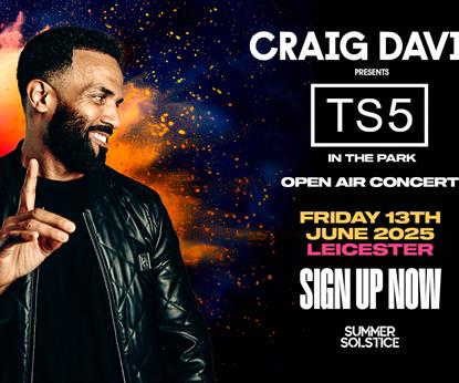 Craig David presents TS5 in the park poster