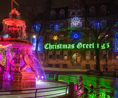 town hall square at christmas