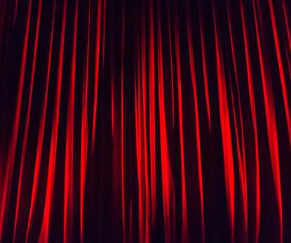 Red stage curtains