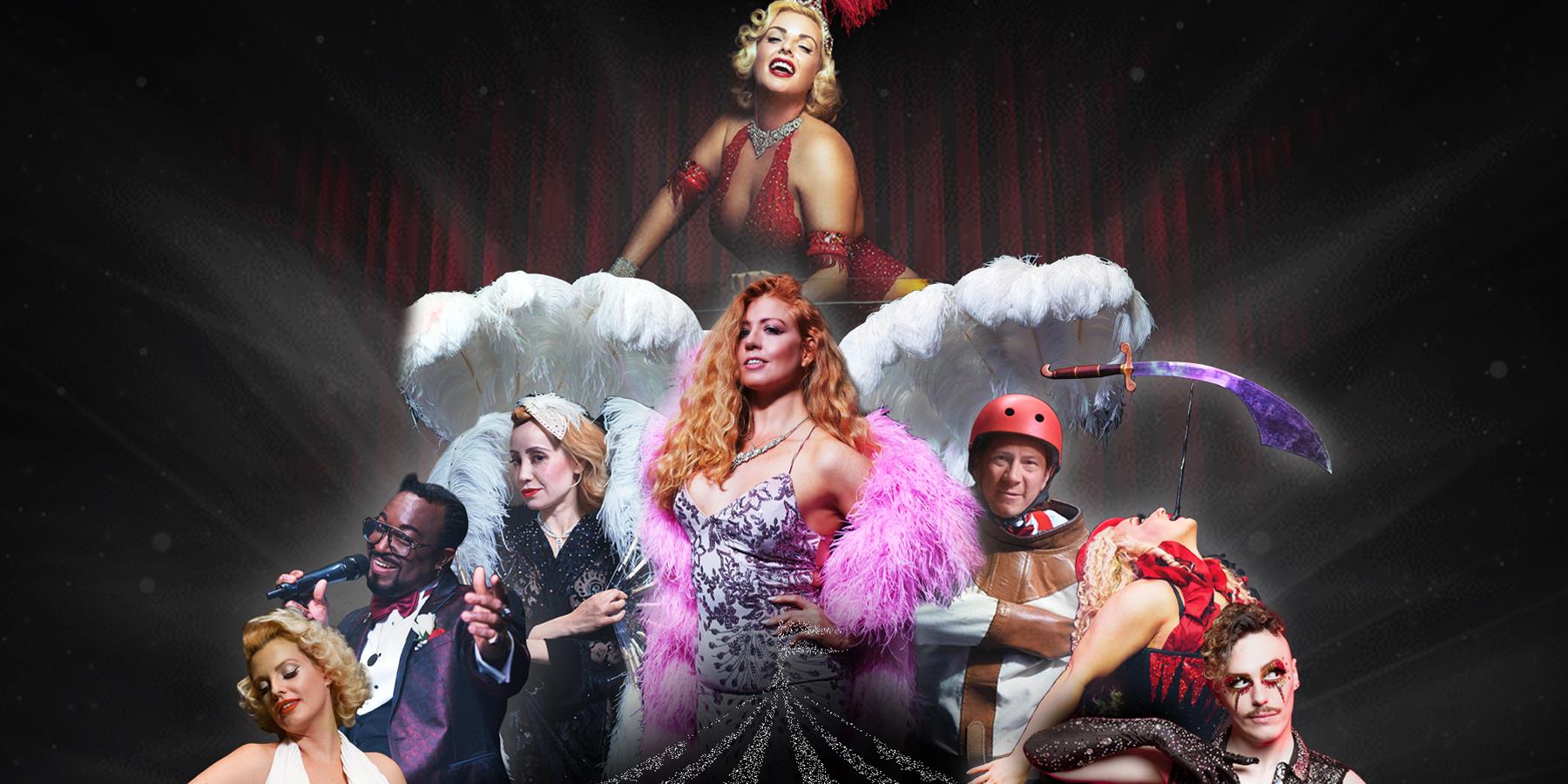 A collage of burlesque performers