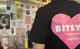 A T shirt with Bitsy's Emporium of Awesomeness on it