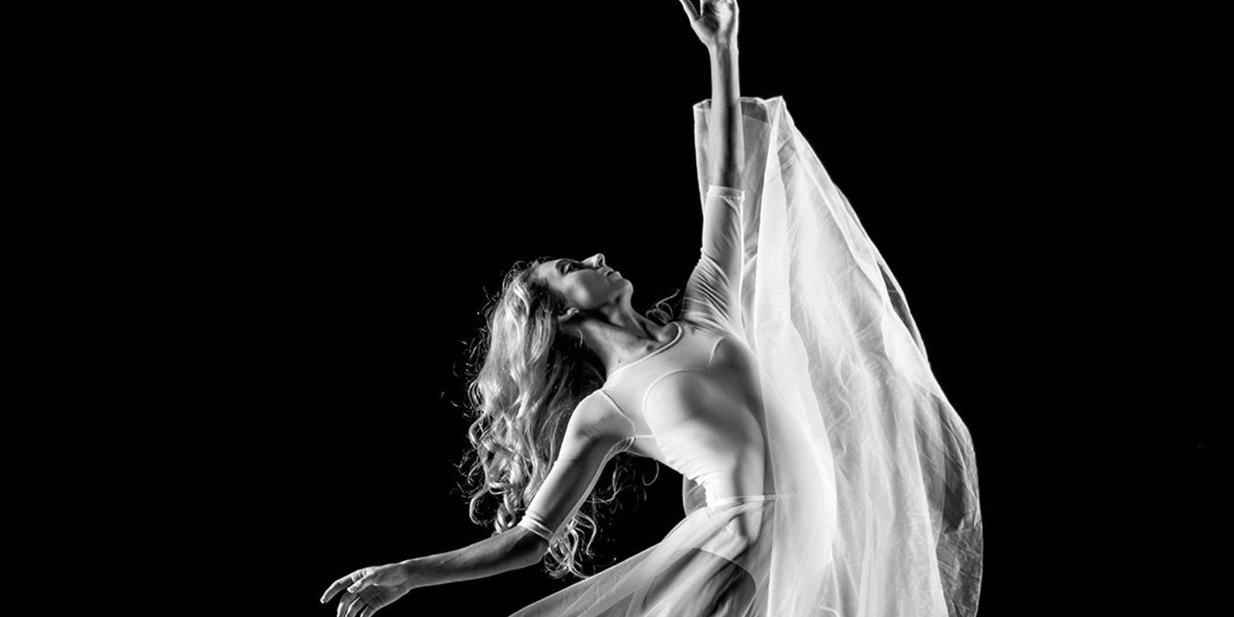 Ballet dancer in flowing dress