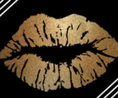 Ladies night logo a pair of lips in gold