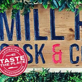 mill hill cask and coffee sign