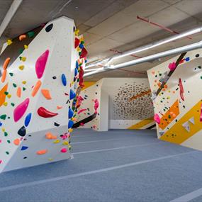 climbing wall of various shapes and sizes