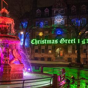 town hall square at christmas