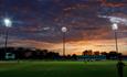 Cricket ground sunset