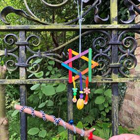 A gate decorated with magical items