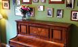 vintage piano in tea room