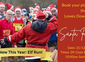 Runners in Santa hats