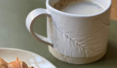 Handmade pottery breakfast set