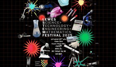 Poster with images related to scientific experiments