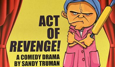 Grumpy cartoon figure with a rolling pin