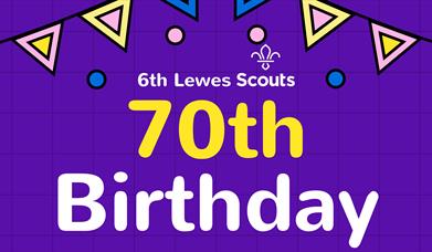 Purple poster with bunting