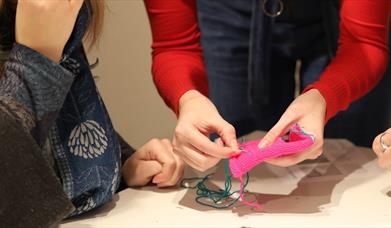 Sewing workshop in progress