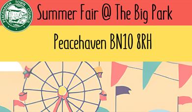 Illustration showing big wheel and bunting to promote the Fair