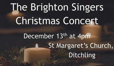 Concert details with festive candles and tinsel