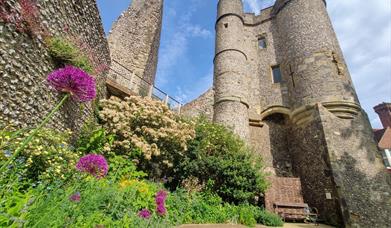 View of Lewes Castle from below