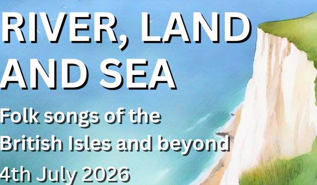 Illustration showing chalky cliffs and blue sea