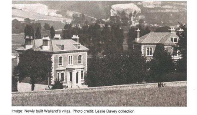 B/W image of Walland's villas