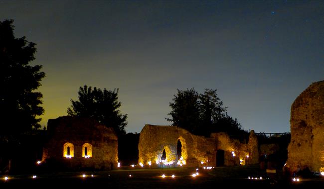 Lewes Priory by candlelight