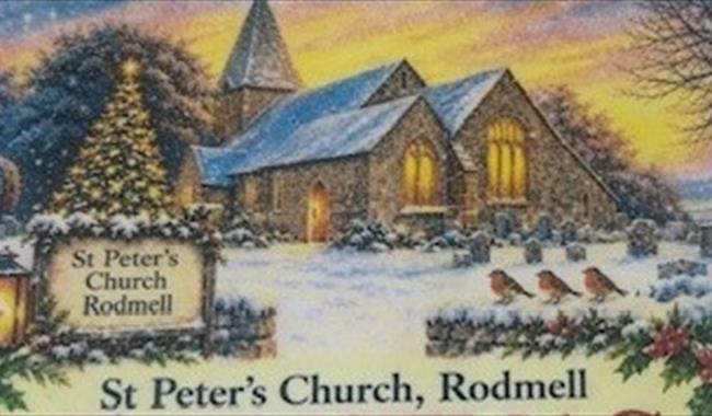 Wintry scene featuring St Peter's Church, Rodmell