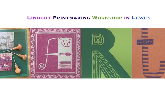 Art spelt out in colourful linocut prints