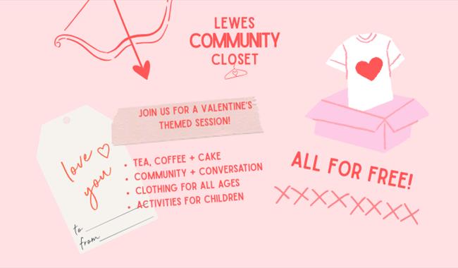 Valentine themed poster with event details