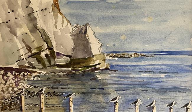 Watercolour of Splash Point, Seaford