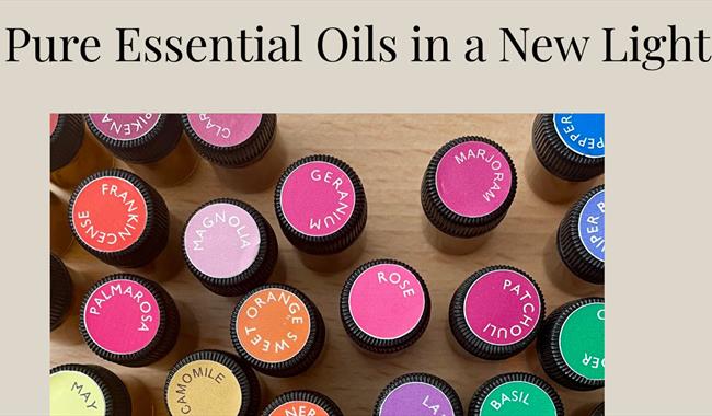 details of event and pure essential oils photographed