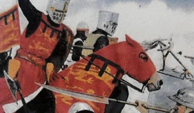 Illustration depicting the battle of Lewes