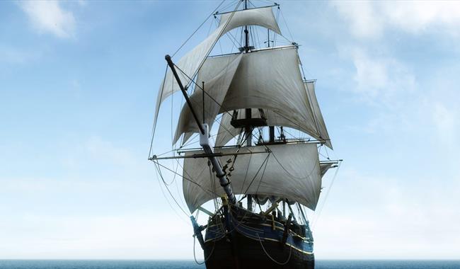 Sailing ship at sea