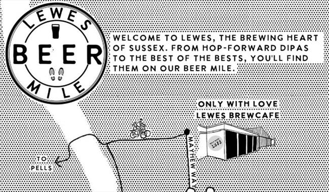 Section of Lewes Beer Mile map