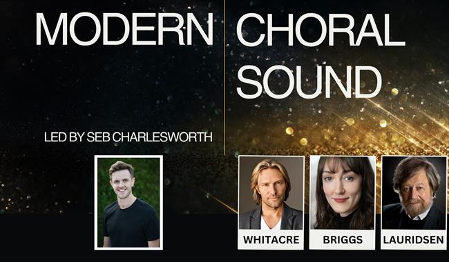 Photos of choral composers and conductor.